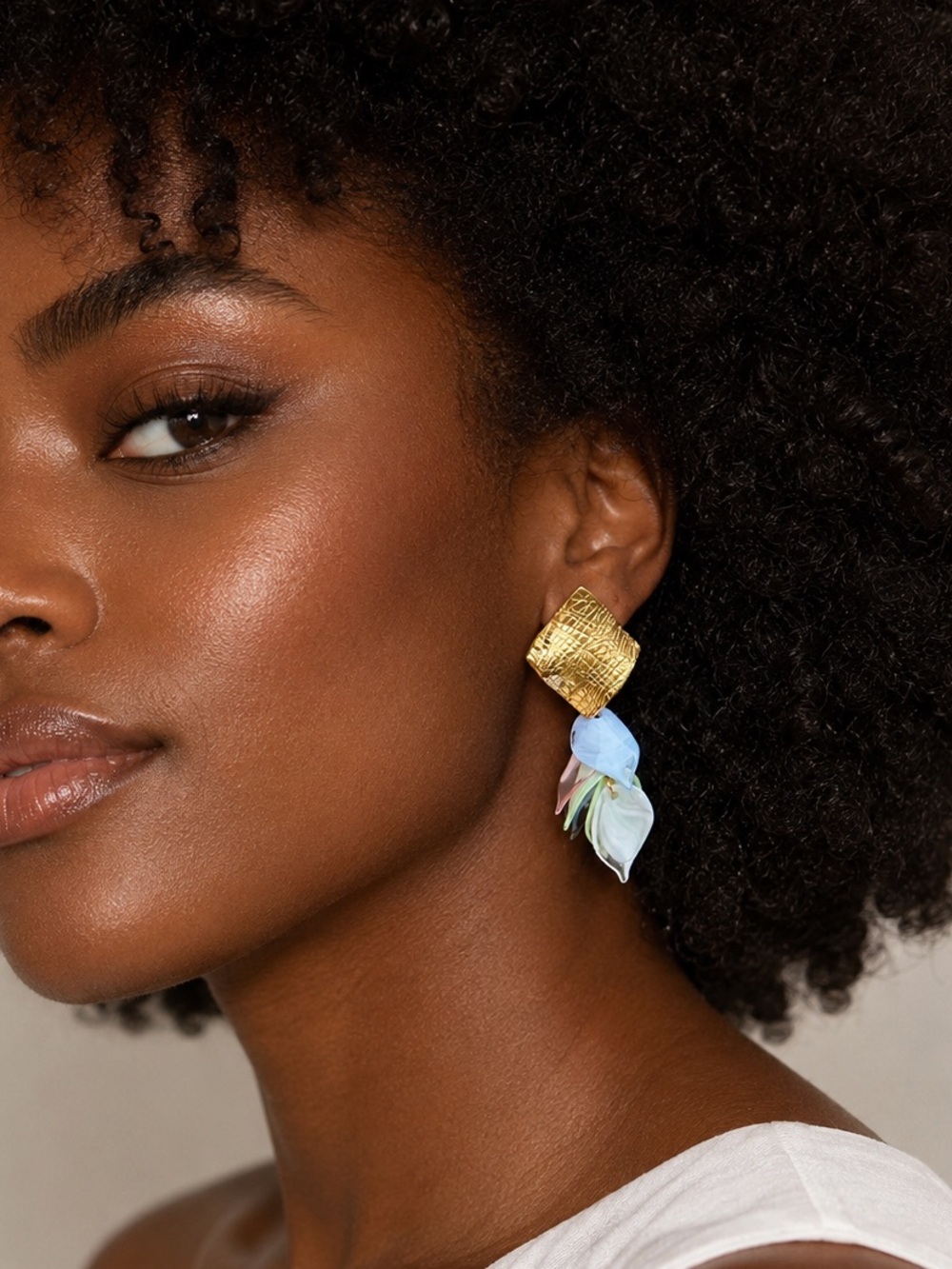 Colorful Petal Drops Earrings Lightweight Floral Design